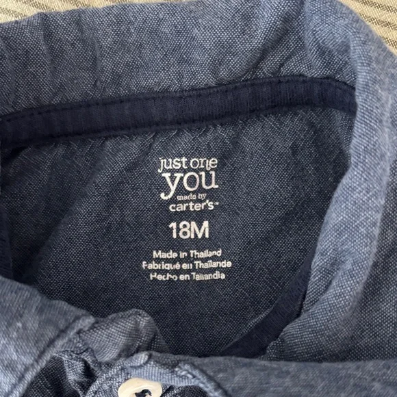 Baby Blue Denim Romper - Picture 3 of 3